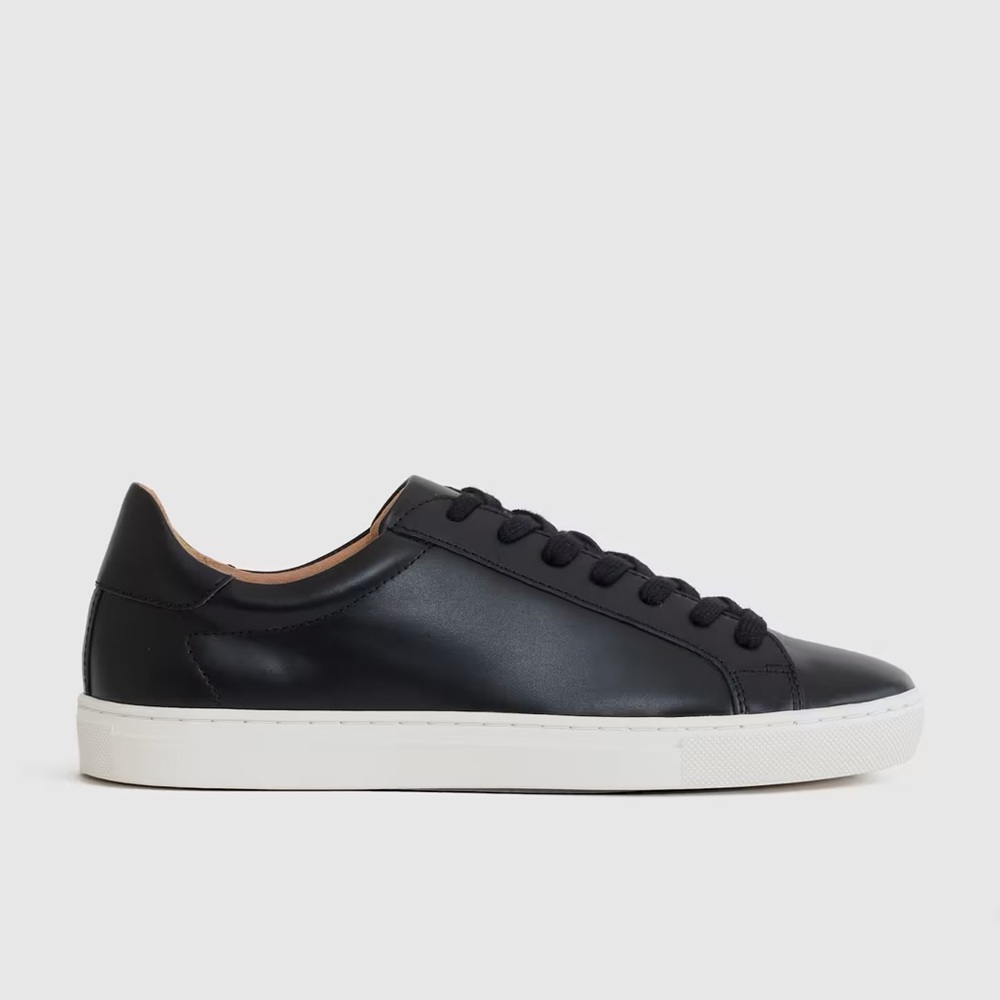 Quince Everyday Sneaker, Black Full-grain Leather White Sole Italian Shoes NWT - Picture 2 of 11